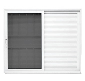 Veneziana 3 Folhas Com Grade Com Tela Mosquiteira
